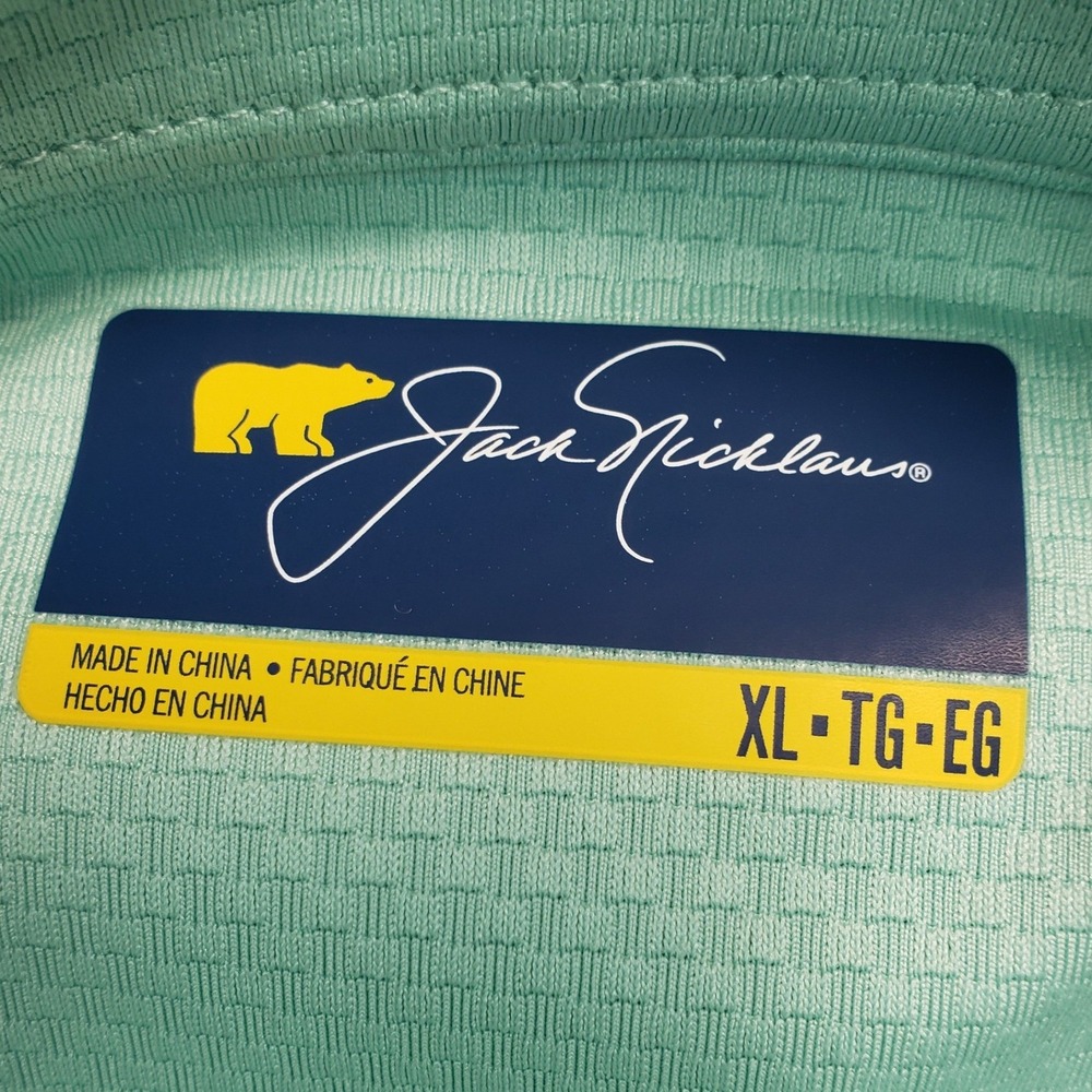 Jack Nicklaus Golf Polo Shirt XL Mint Green Moisture Wicking Sun‎ Protection - Picture 2 of 6
